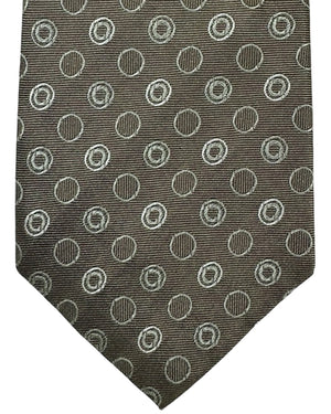 Cesare Attolini Silk Tie Dark gray Silver Geometric