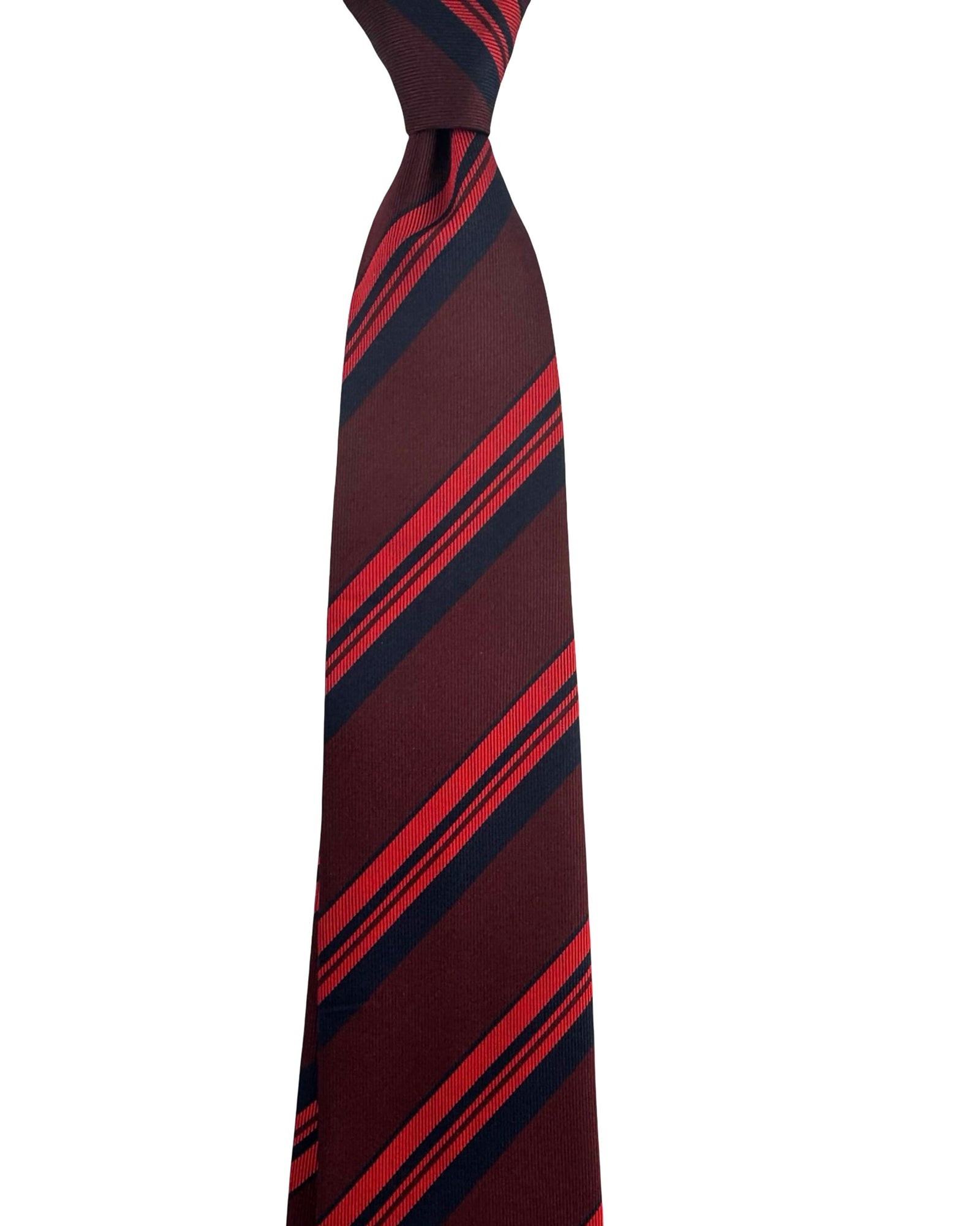 Cesare Attolini Unlined Tie Maroon Stripes new