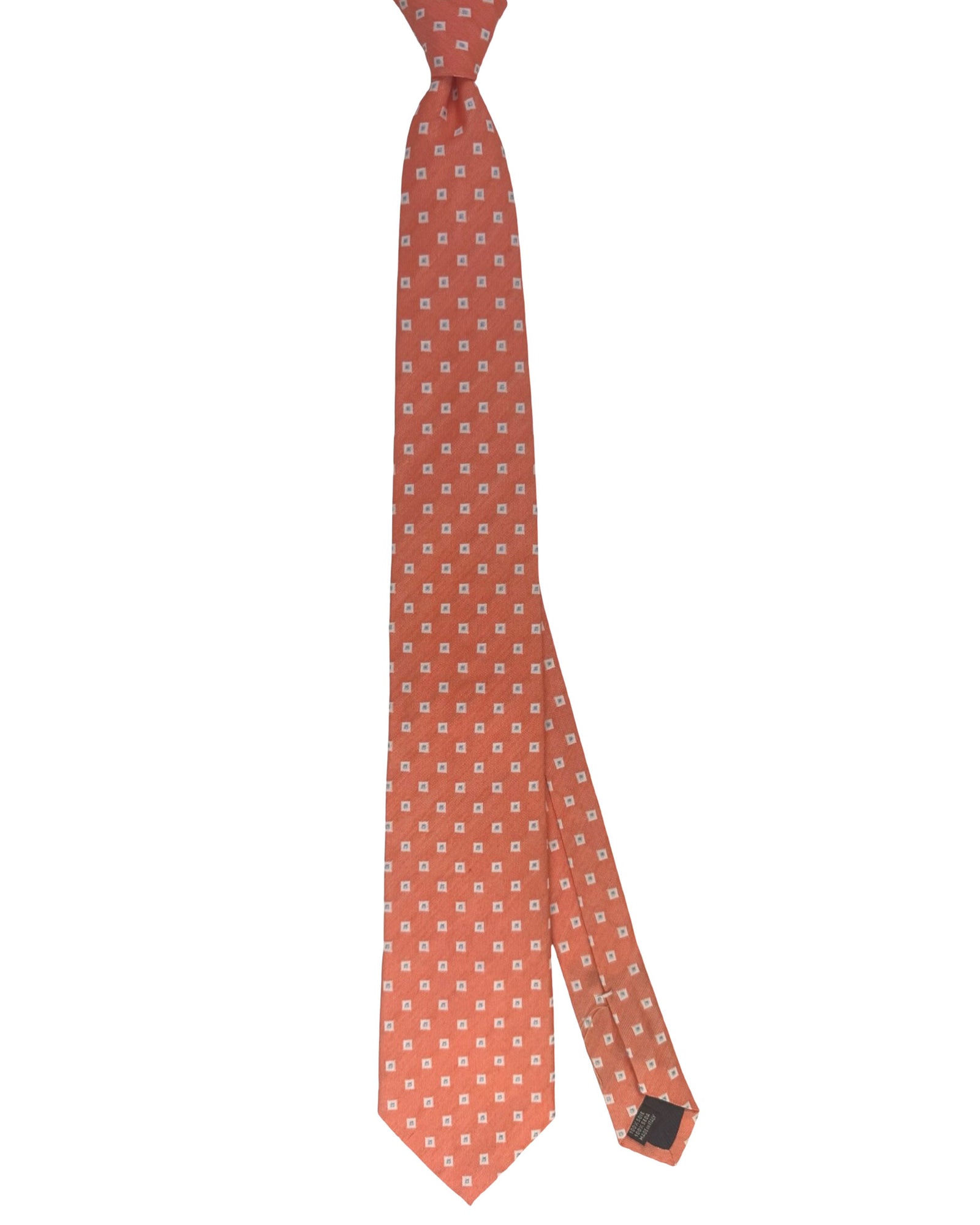Attolini Tie Peach Mini Squares