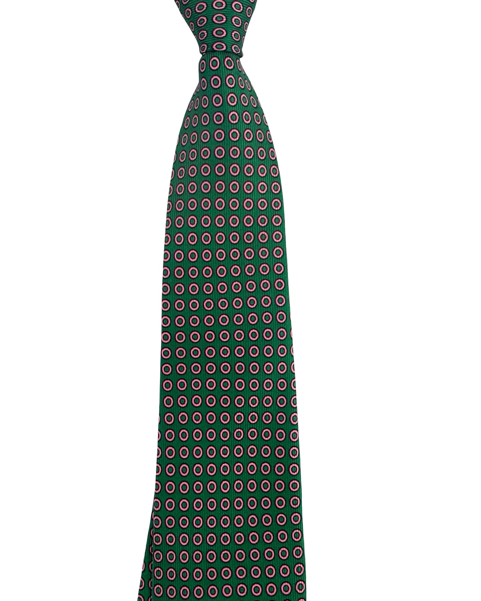 Cesare Attolini Silk ties Green Pink Mini - Sartorial