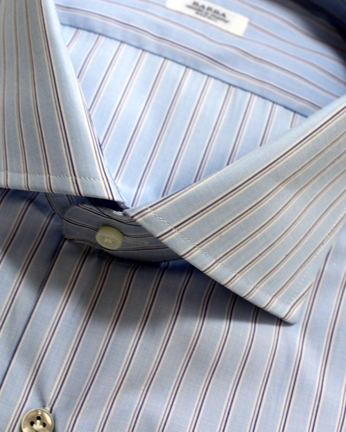 Barba Dress Shirt Blue White Navy Stripes 41 - 16 Modern Fit SALE
