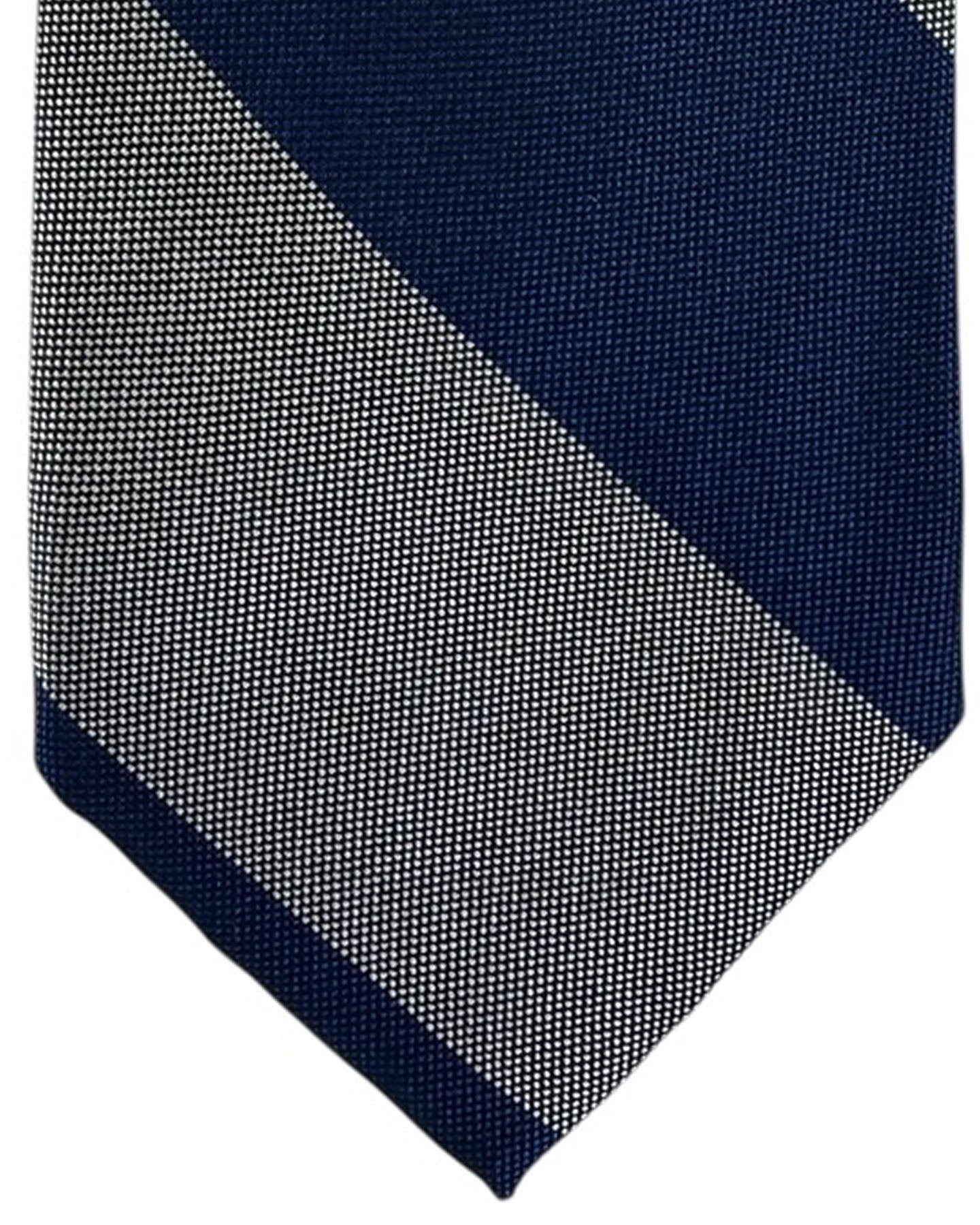 Barba Sevenfold Tie Dark Blue Gray Stripes