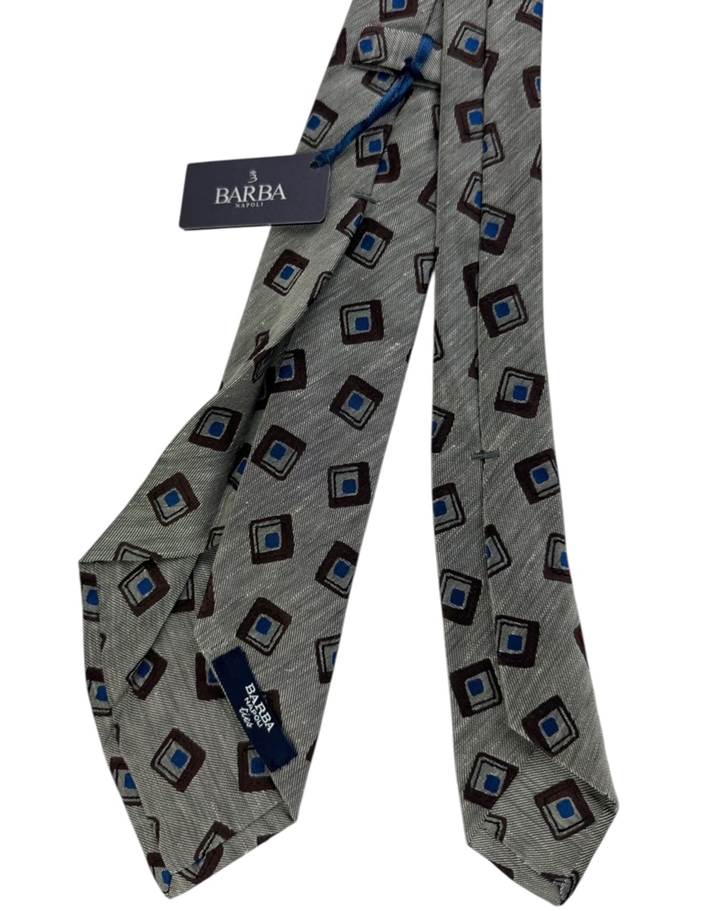 Barba Sevenfold Tie Gray Royal Blue Brown