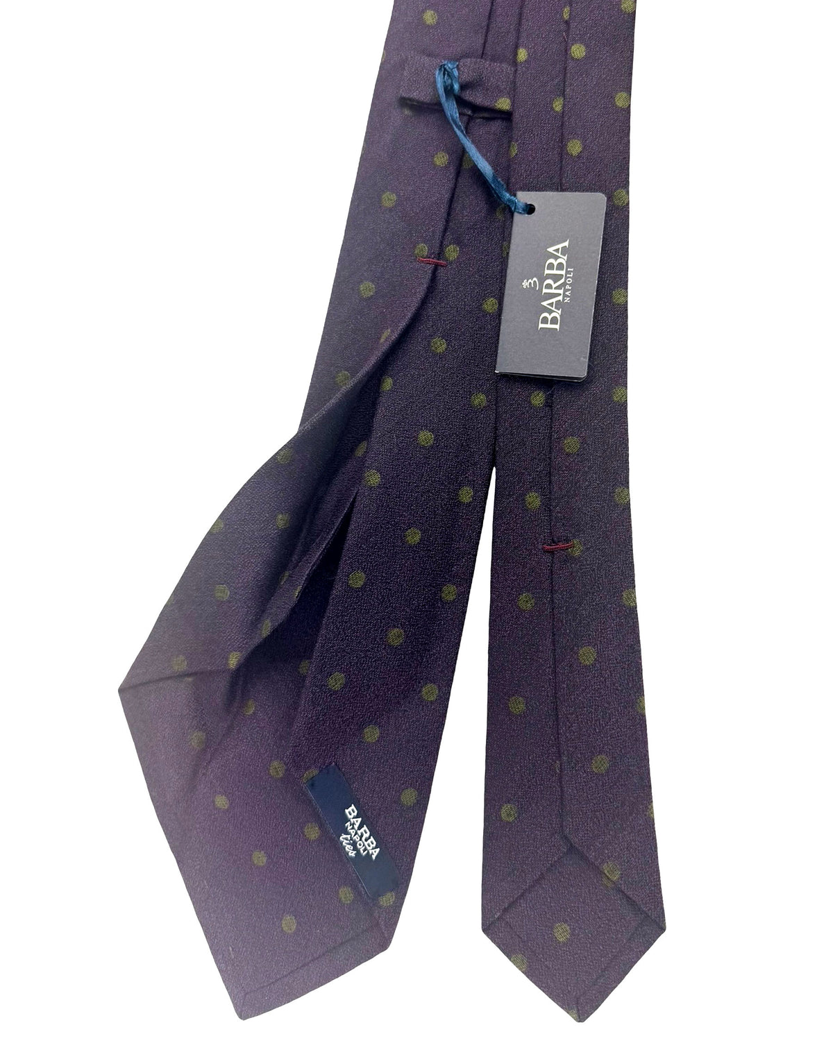 Barba Tie Purple Olive Polka Dots - Sartorial