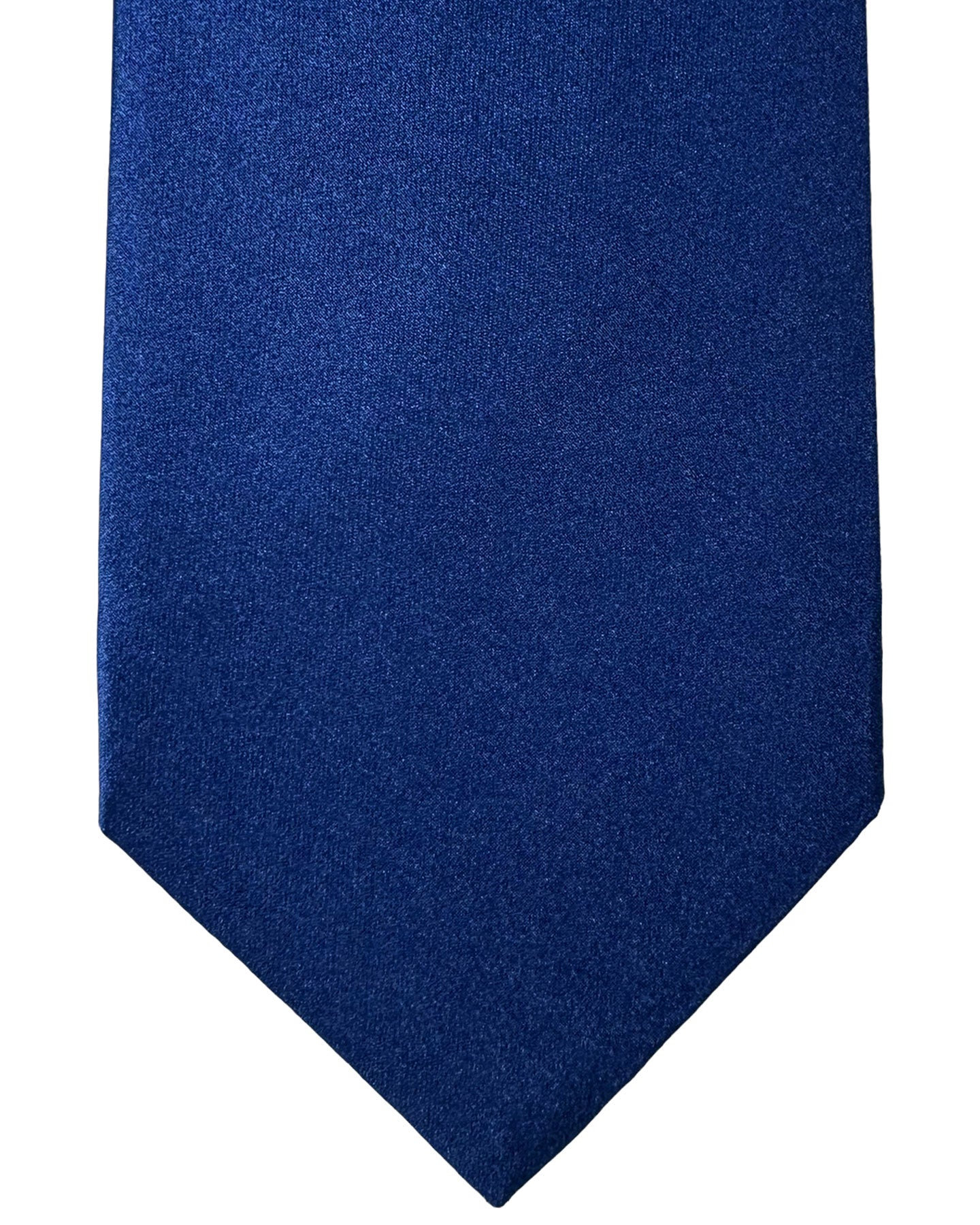 Barba Sevenfold Tie Dark Blue Solid Design - Sartorial Neckwear