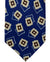 Barba Sevenfold Tie Royal Blue Brown Geometric Design - Sartorial Neckwear