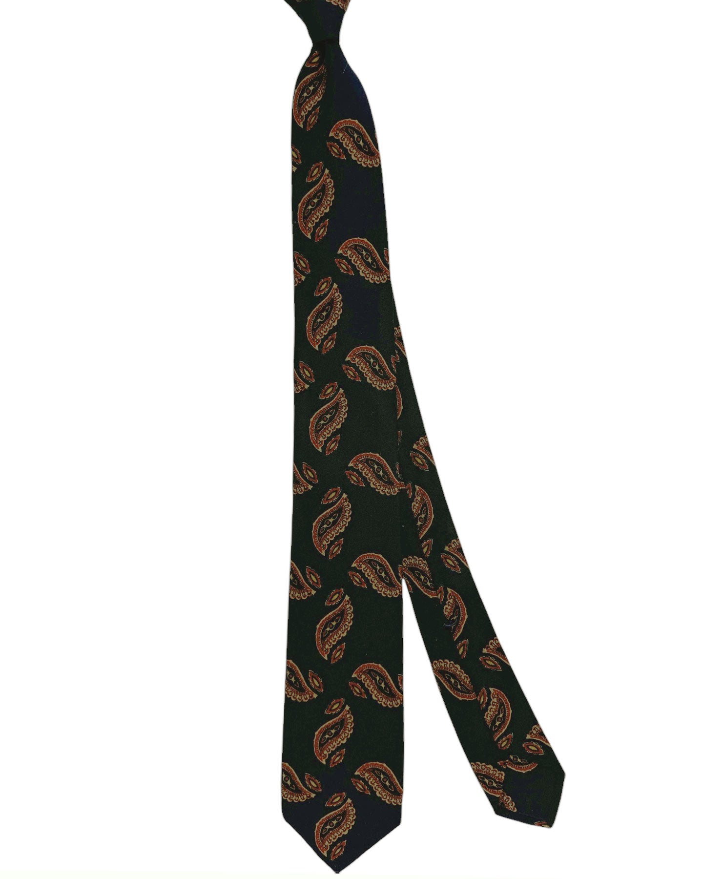 Barba Sevenfold Tie Midnight Blue Maroon Ornamental Design - Sartorial Neckwear