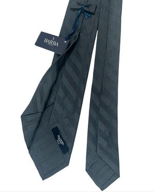 Barba Sevenfold Tie Charcoal Gray Stripes