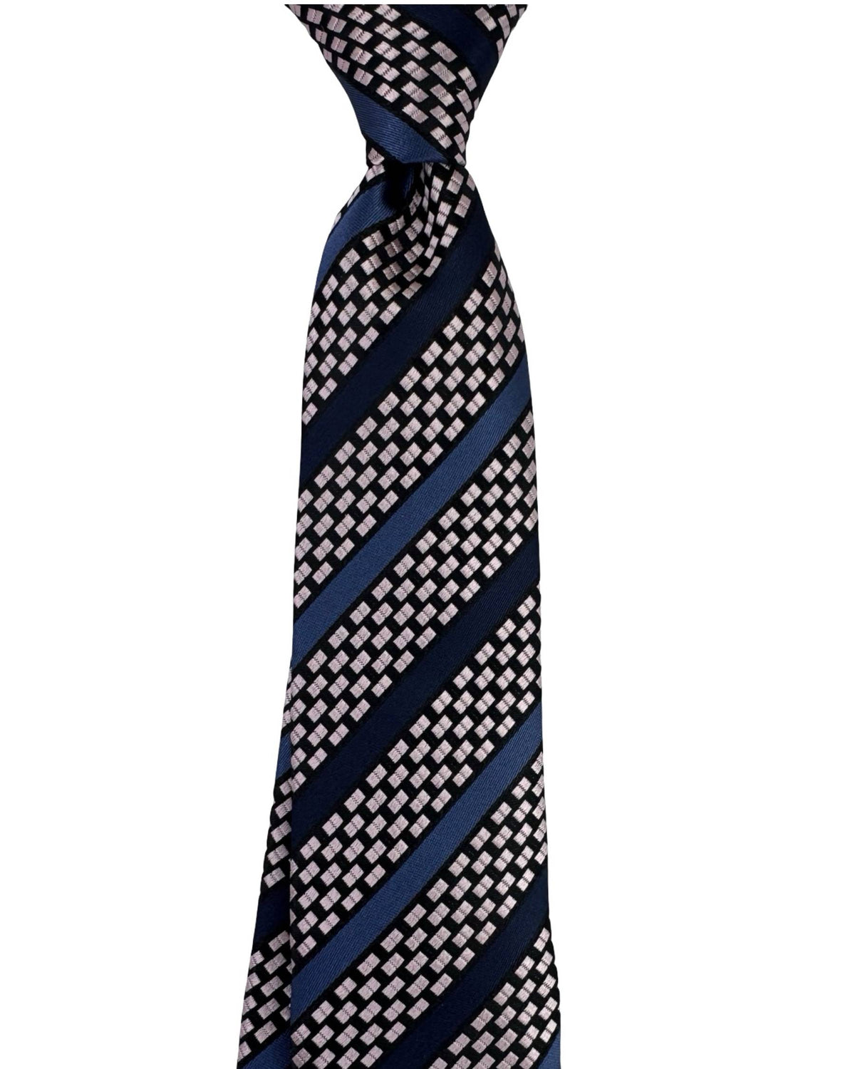 Battisti Sevenfold Tie Midnight Blue Textured Stripes