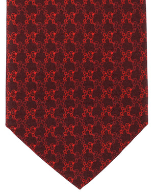 Battistoni Silk Tie Maroon Red Poodle - Novelty