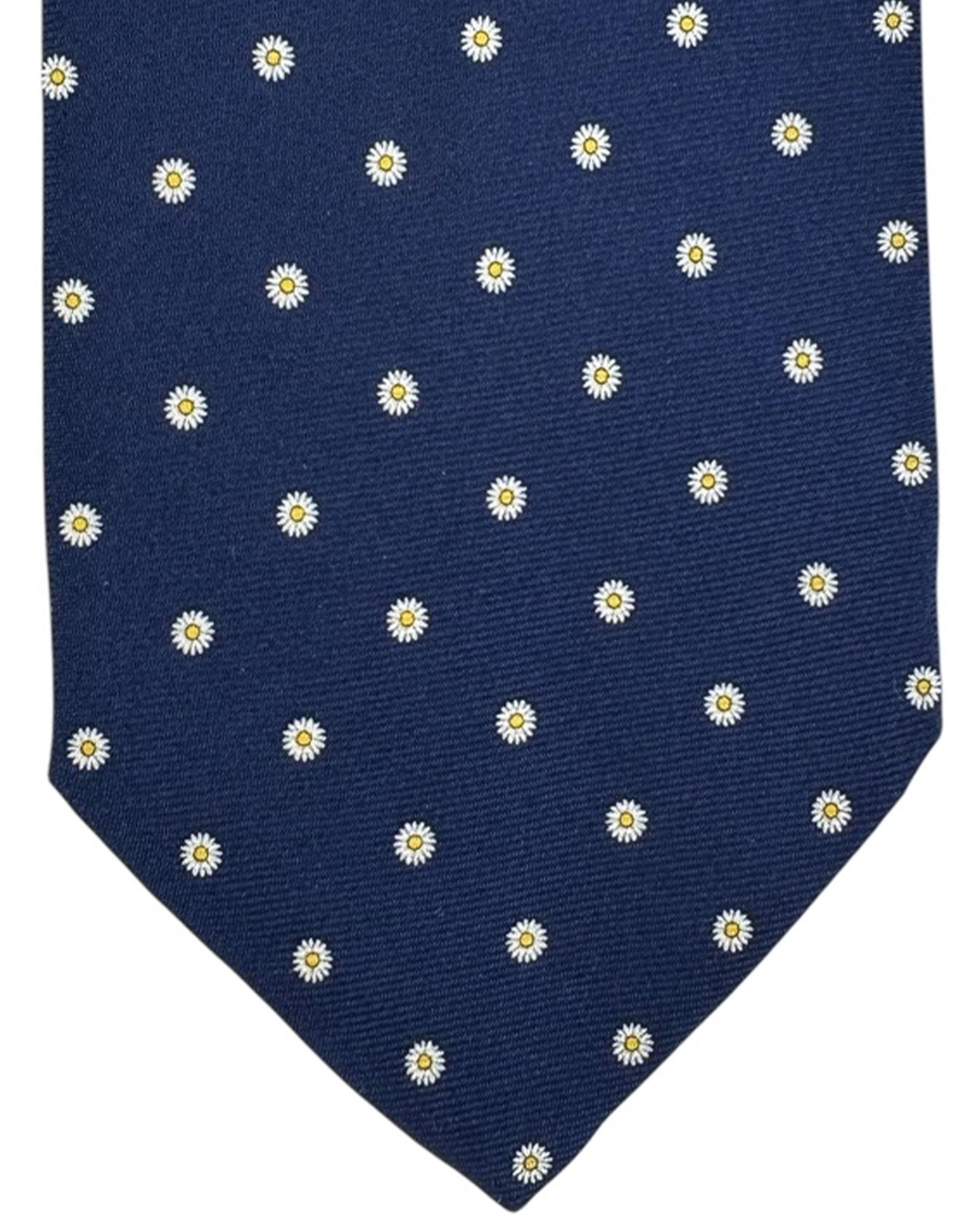 Battistoni Silk Tie Navy Mini Flowers SALE