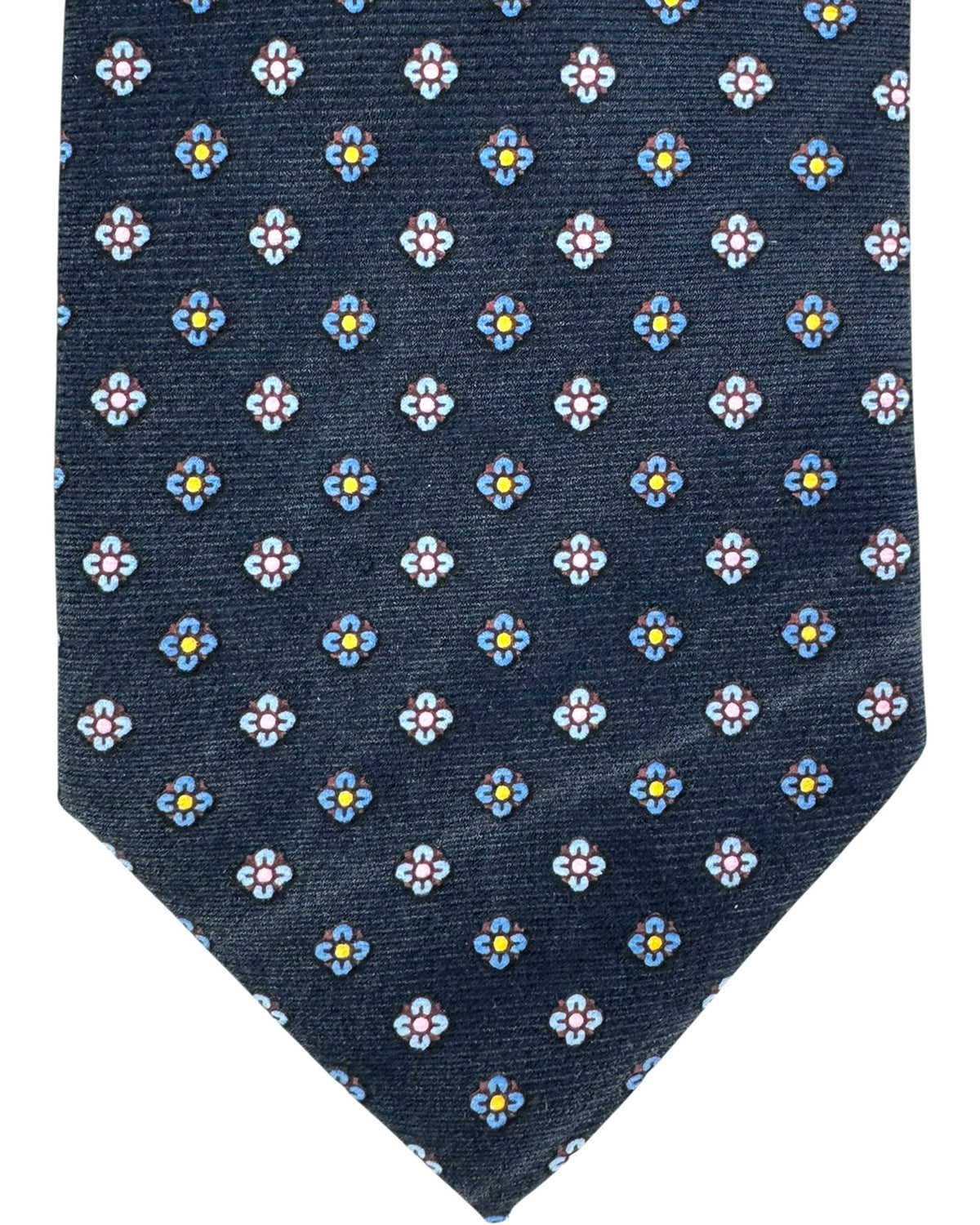 Battistoni Tie Navy Mini Flowers Geometric