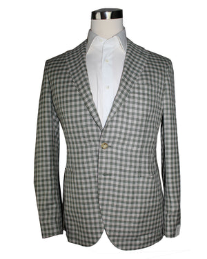 Borrelli Sport Coat Green Gray Check
