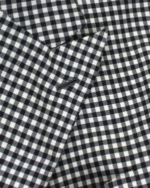 Luigi Borrelli Sport Coat White Black Check - Double Breasted - Wool Silk EU 50/ US 40