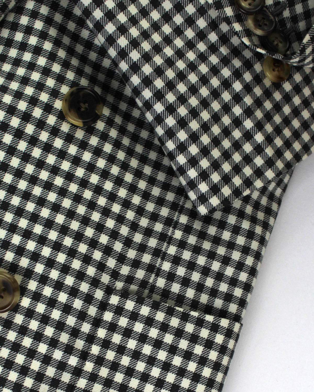 Luigi Borrelli Sport Coat White Black Check - Double Breasted - Wool Silk EU 50/ US 40