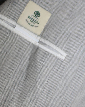 Luigi Borrelli Sport Coat Gray EU 50 / US 40 Wool Silk Linen