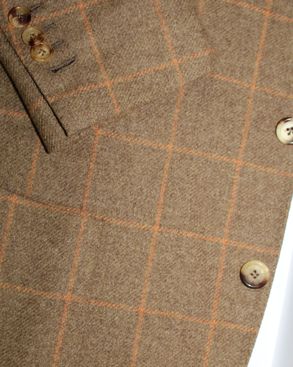 Borrelli Wool Sport Coat Brown Windowpane