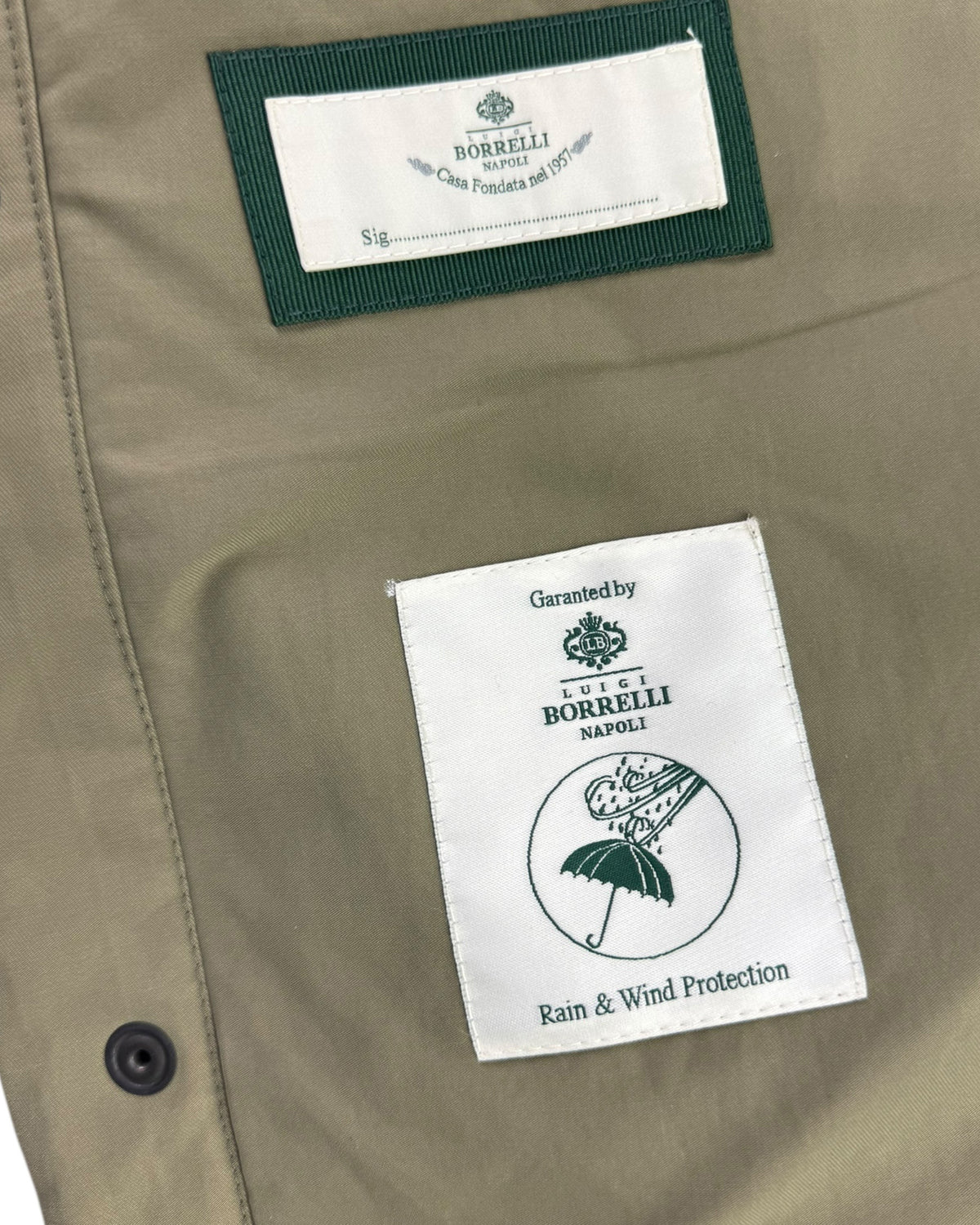 Luigi Borrelli Rain Coat Forest Green