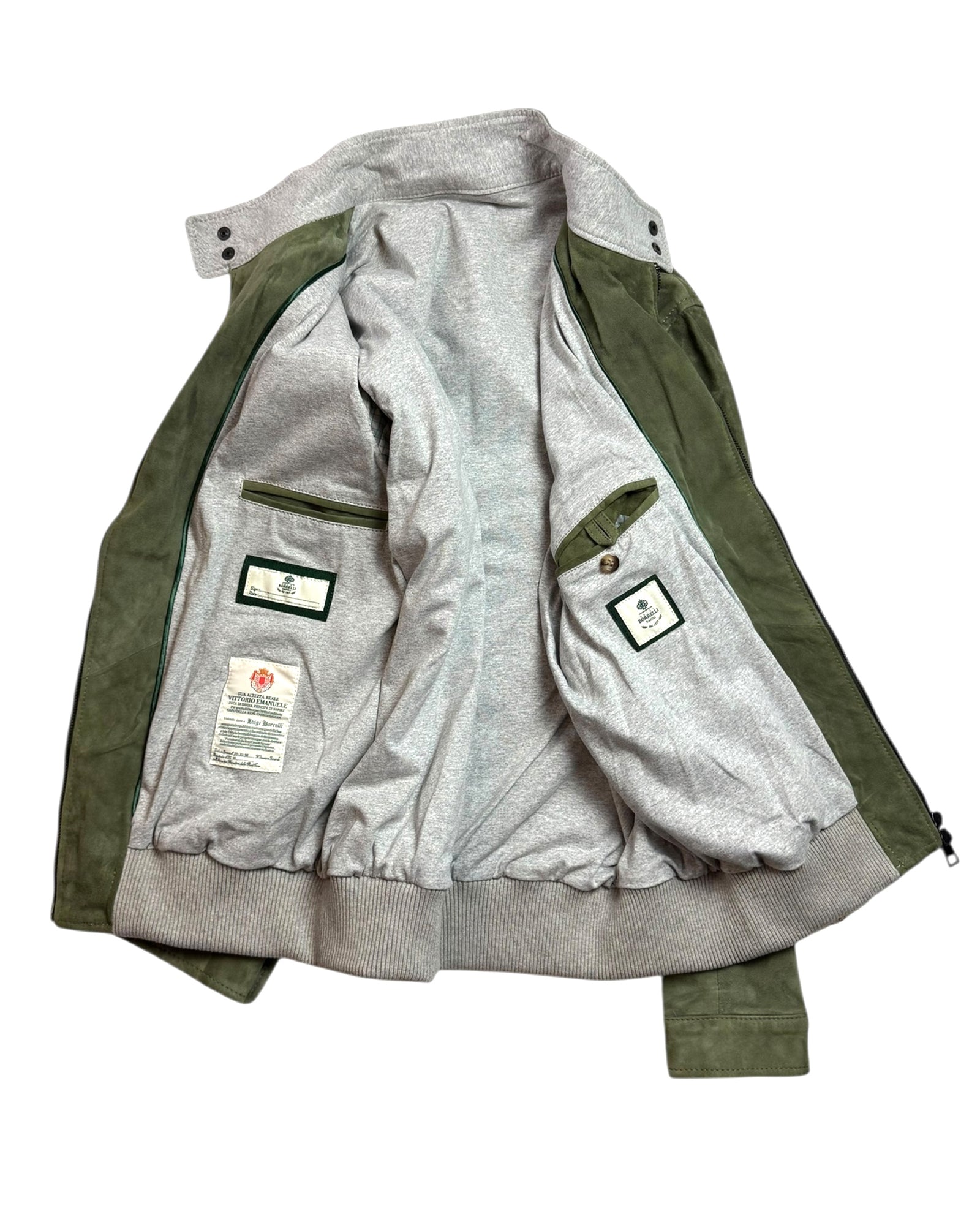 Luigi Borrelli Suede Leather Green Jacket