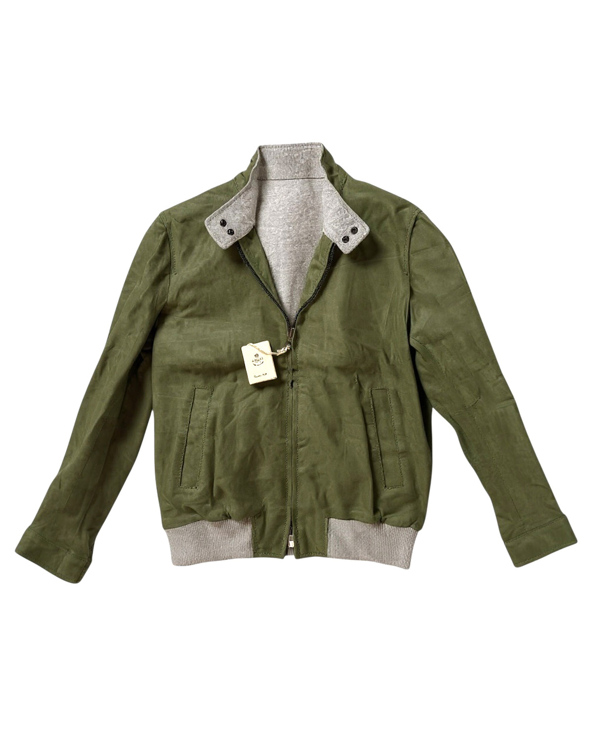 Luigi Borrelli Suede Leather Green Jacket