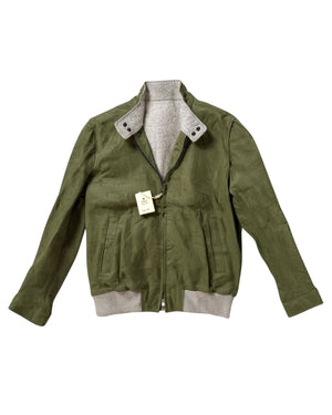 Luigi Borrelli Suede Leather Green Jacket