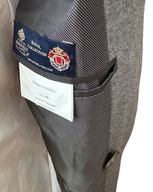 Luigi Borrelli Wool Coat Gray Peak Lapel EU 48 / US 38