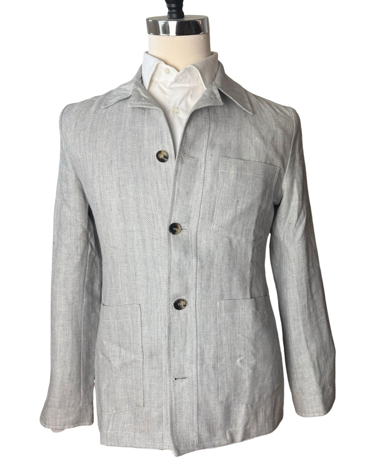 Borrelli Jacket Gray Wool Linen 