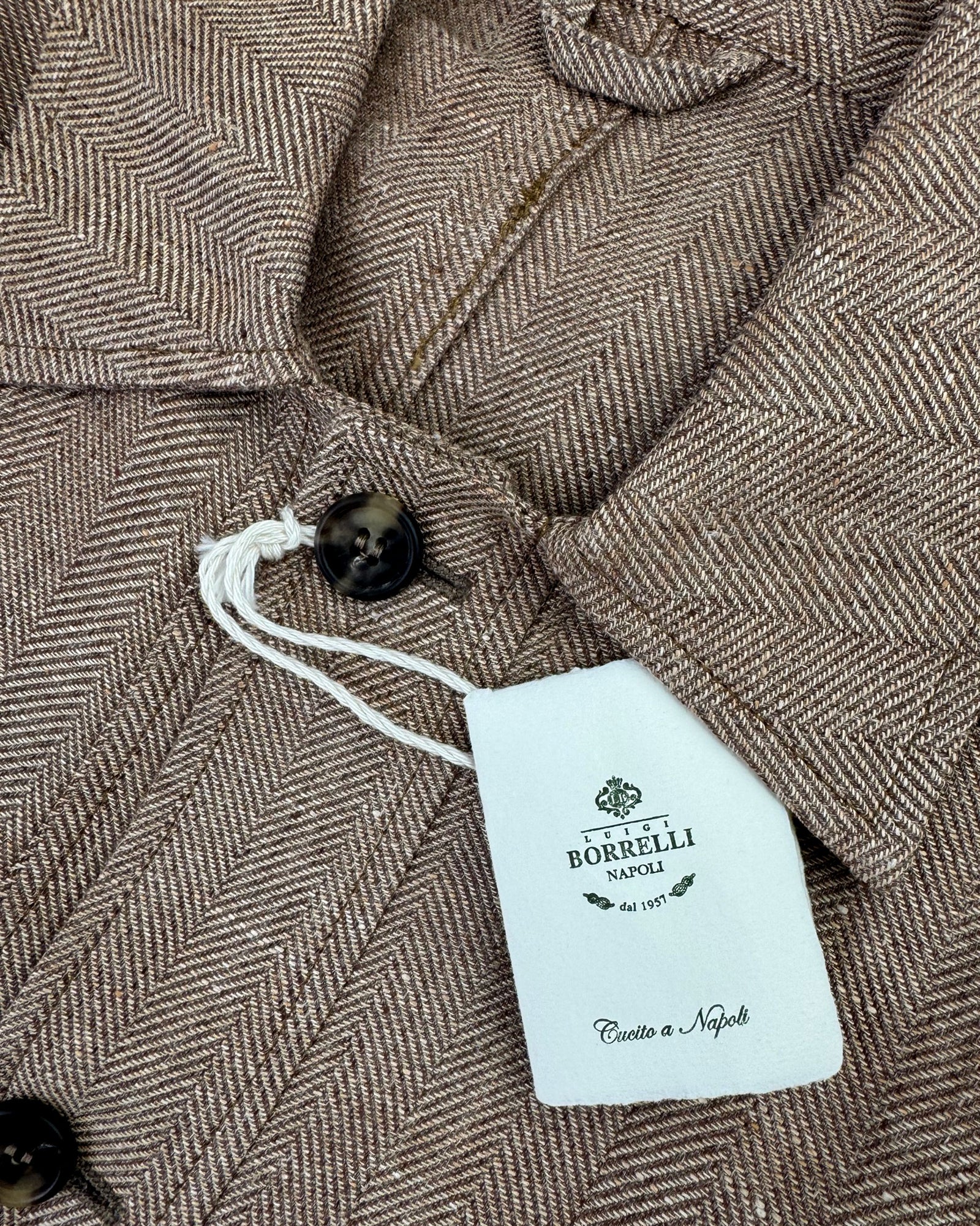 Luigi Borrelli Coat Brown Gray Wool Linen EU 46 / US 36 REDUCED - SALE