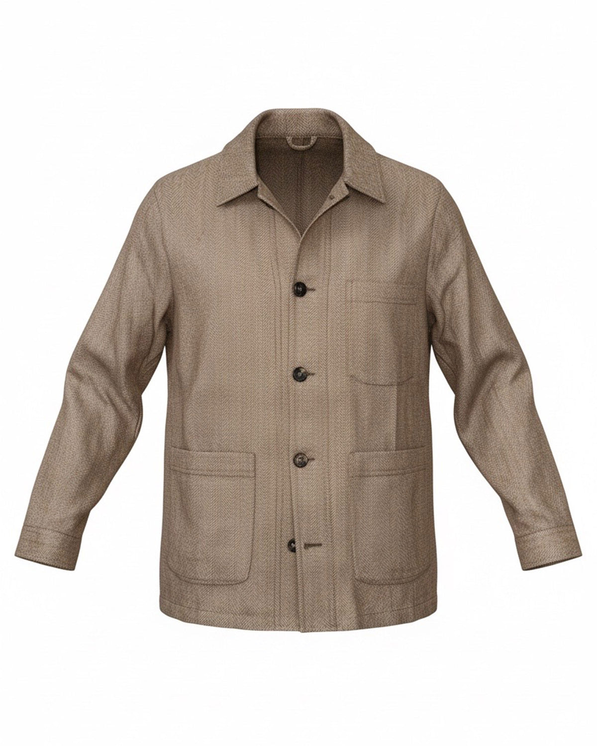 Luigi Borrelli Coat Brown Gray Wool Linen EU 46 / US 36 SALE