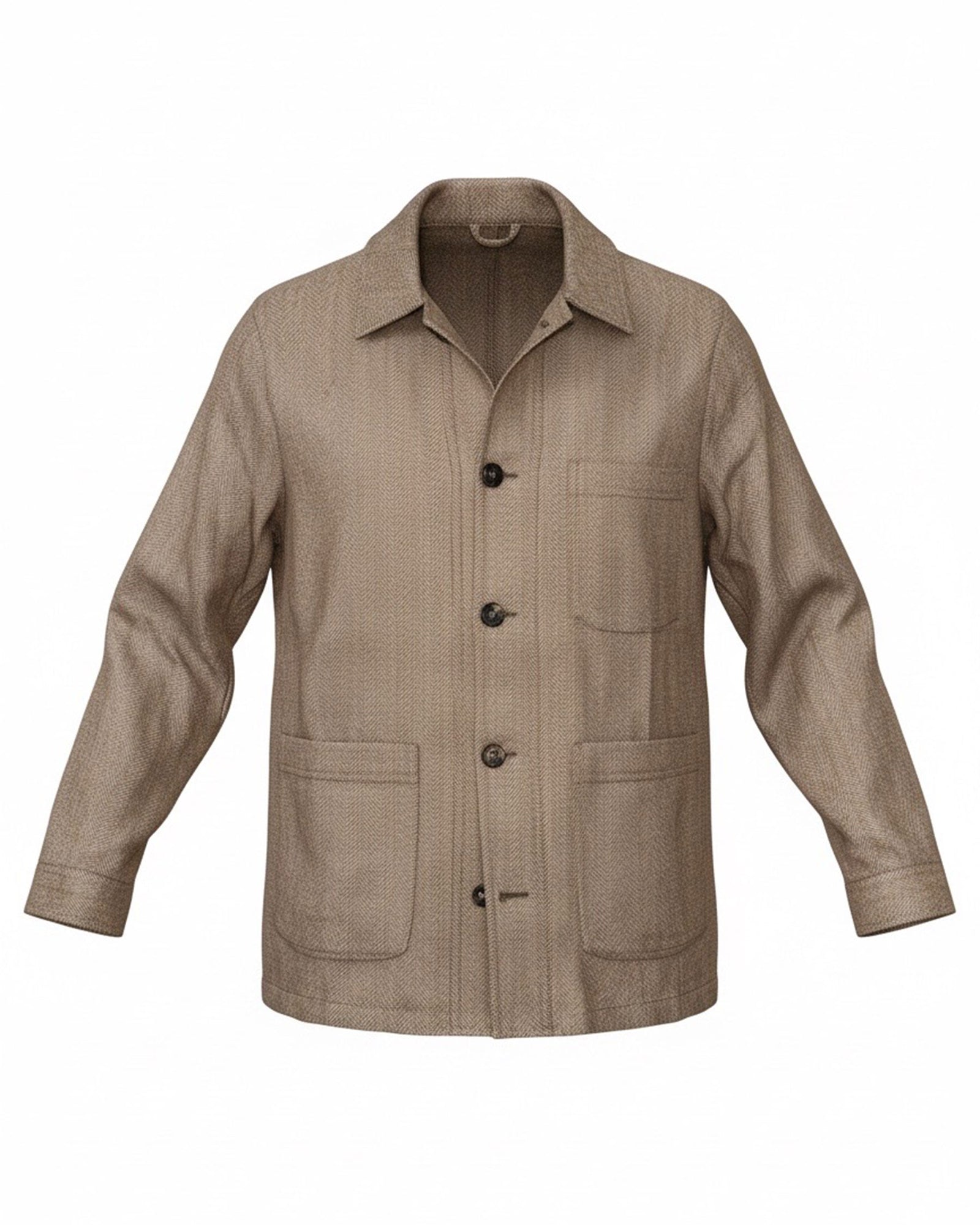 Luigi Borrelli Coat Brown Gray Wool Linen EU 46 / US 36 REDUCED - SALE