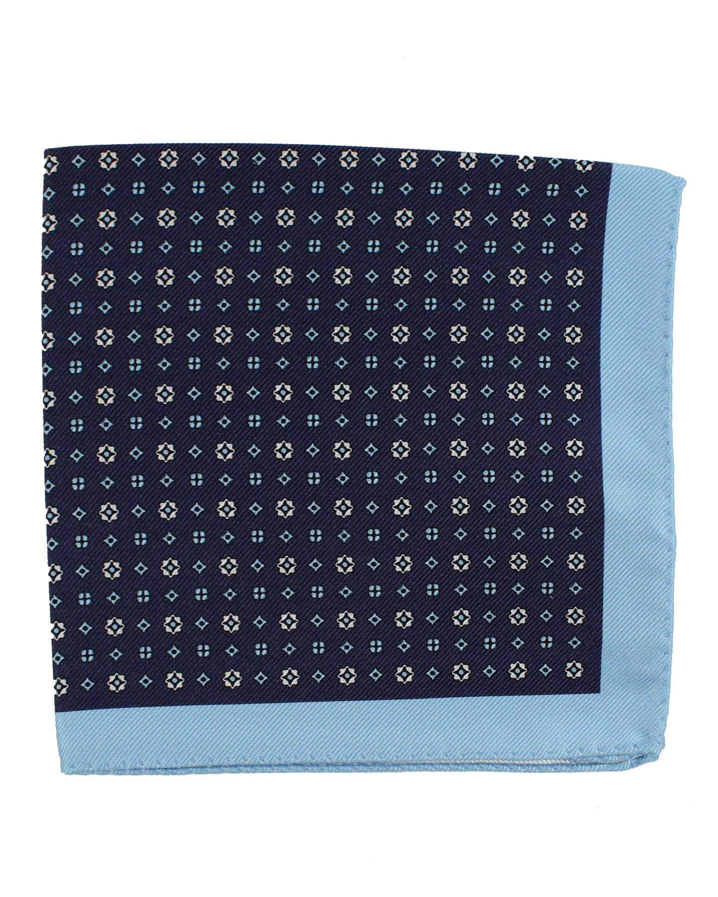 Luigi Borrelli Pocket Square Navy Blue Design SALE