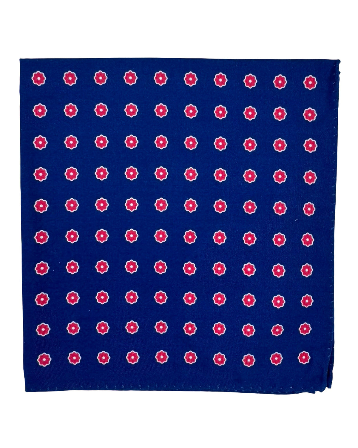 Luigi Borrelli Pocket Square Navy Red Geometric