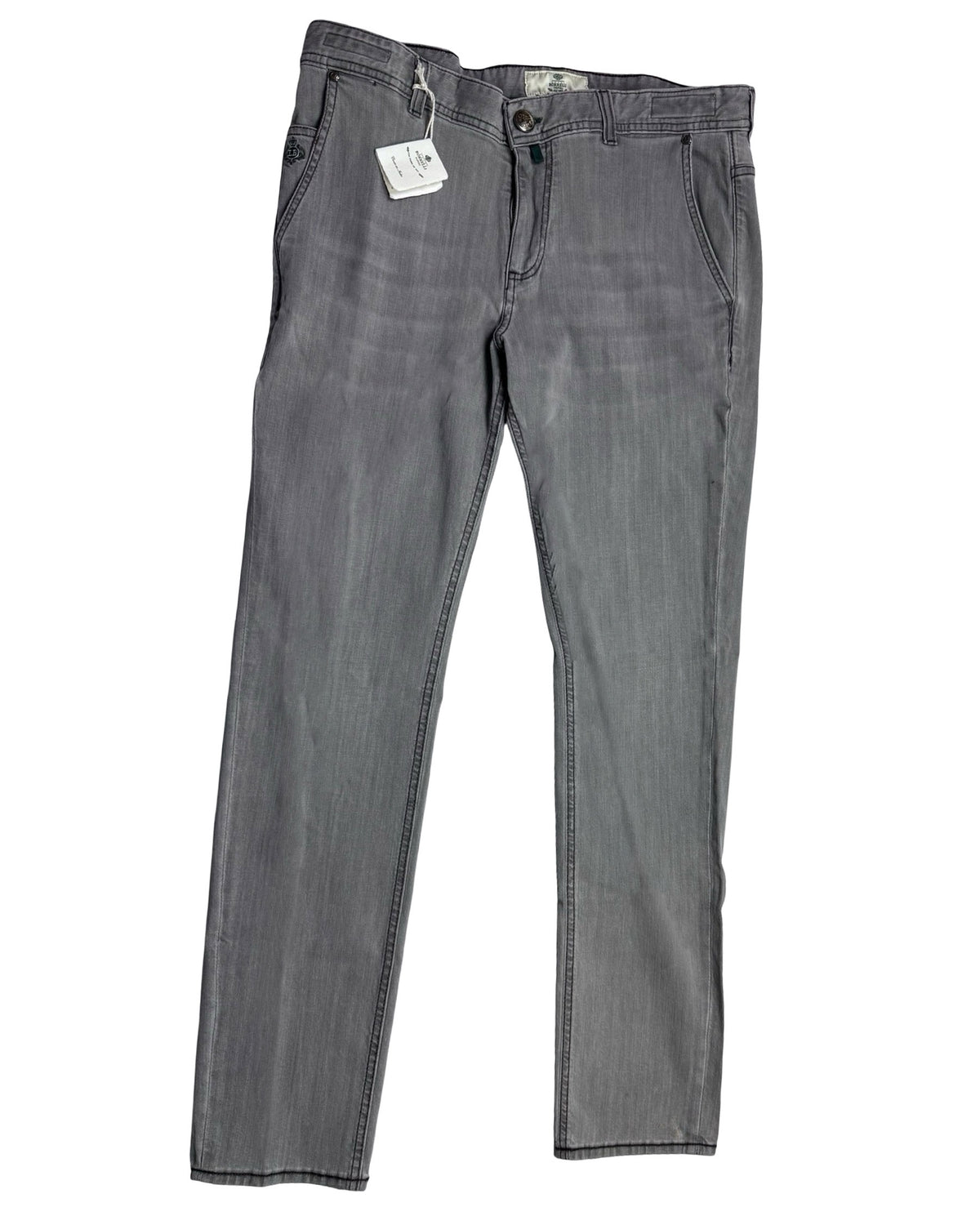Luigi Borrelli Jeans Gray Denim 34 Slim Fit - Slash Pocket