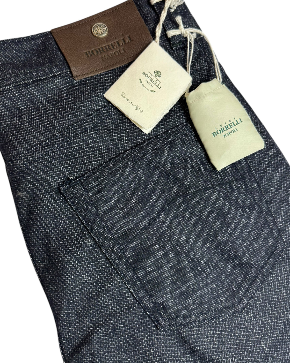 Luigi Borrelli Jeans Dark Blue 31 Slim Fit - Cotton Wool Cashmere Stretch