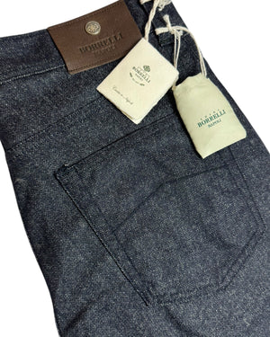 Luigi Borrelli Jeans Dark Blue 31 Slim Fit - Cotton Wool Cashmere Stretch