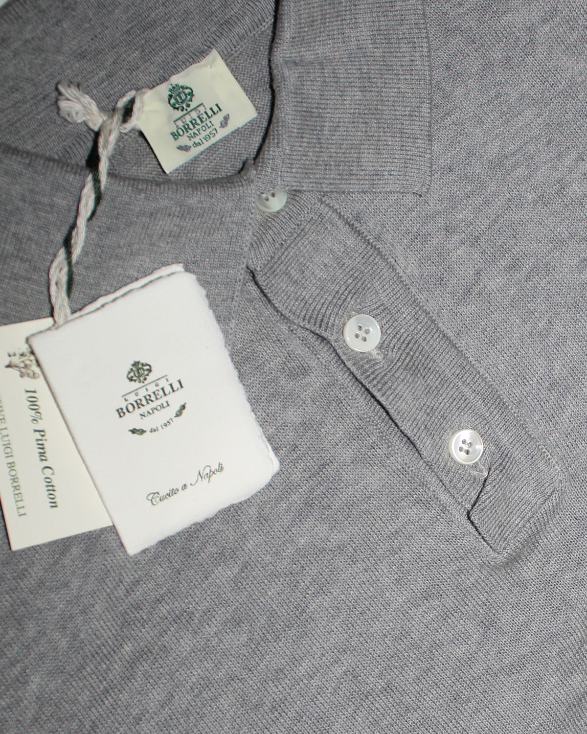 Luigi Borrelli Polo Shirt Gray EU 46 / US 36