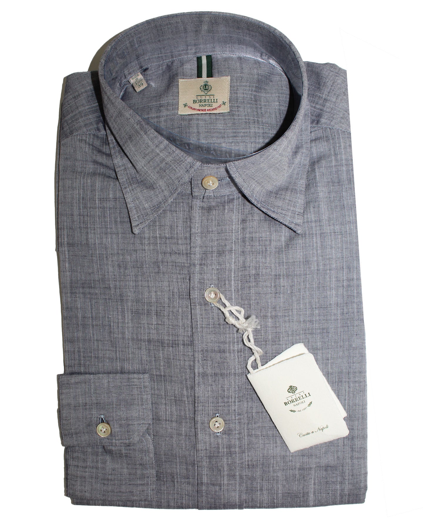 Borrelli Sport Shirt Dark Gray Midnight Blue