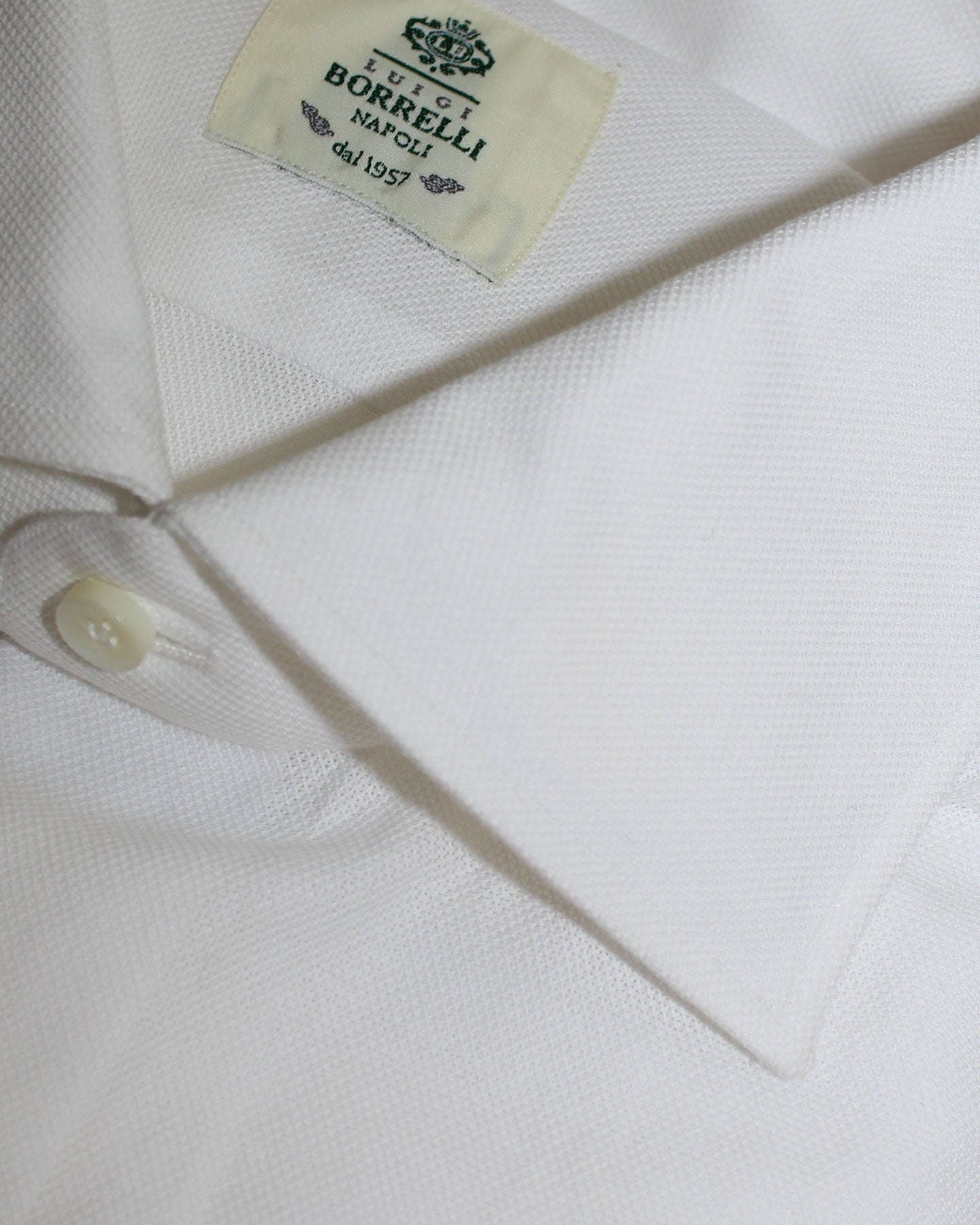 Borrelli Shirt White Spread Collar 