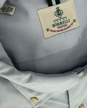 Luigi Borrelli Sport Shirt Gray Button-Down 39 - 15 1/2