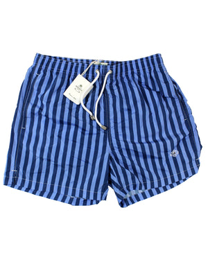 Borrelli Men Swim Shorts Blue Stripes