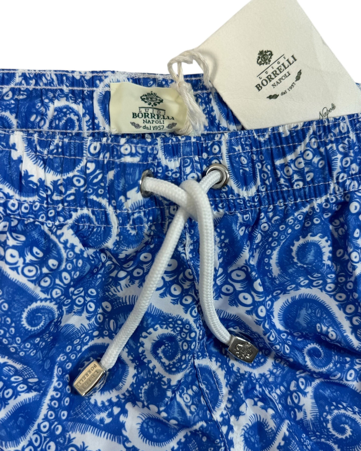 Luigi Borrelli Swim Shorts Royal Blue White 