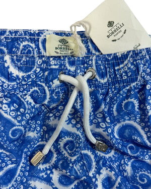 Luigi Borrelli Swim Shorts Royal Blue White 
