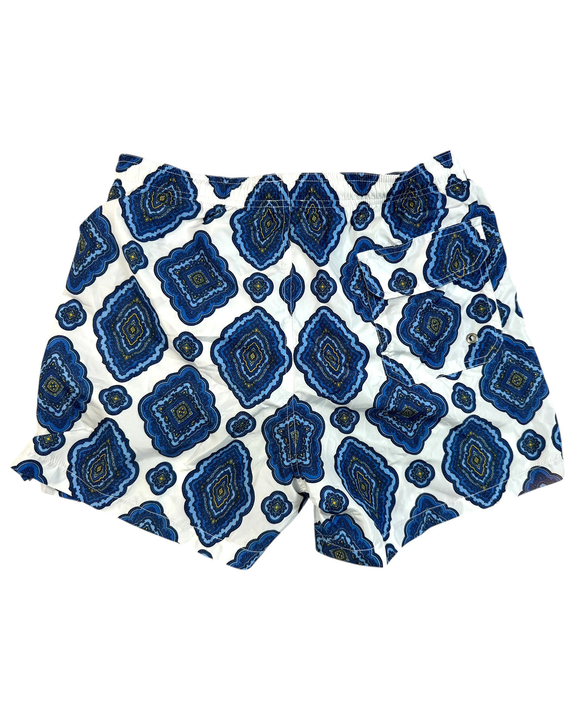 Luigi Borrelli Swim Shorts Blue Medallion Design M