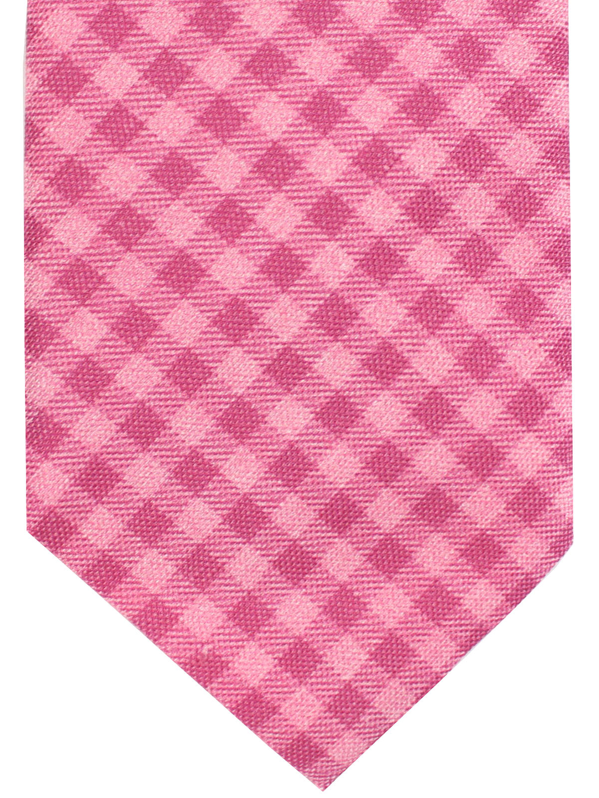 Luigi Borrelli Tie Cranberry Pink Ginghma Design