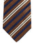 Luigi Borrelli Unlined Tie Brown Dark Navy Stripes Design