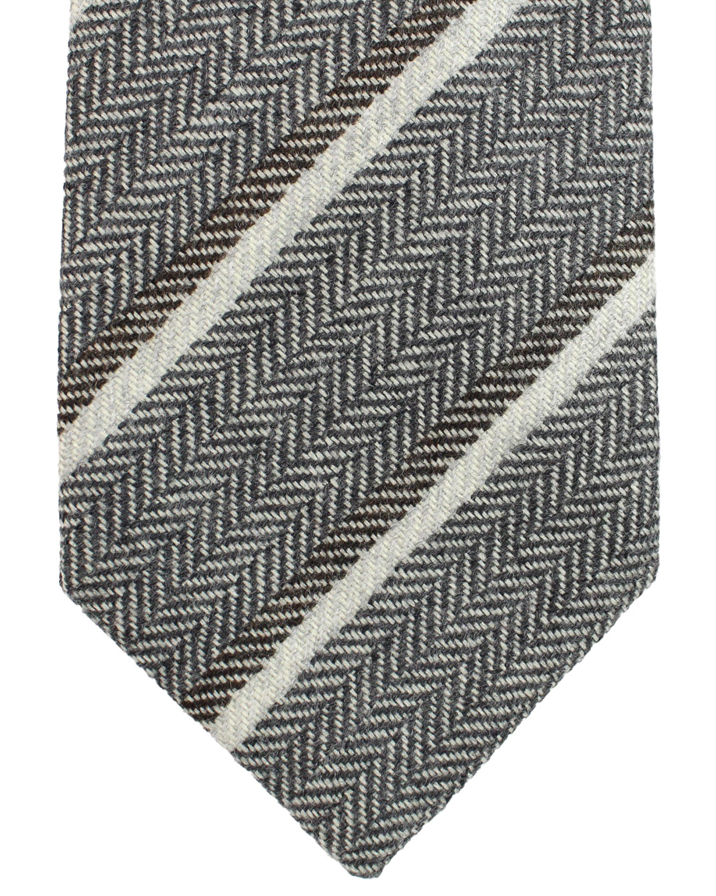 Luigi Borrelli Tie Gray Stripes Design