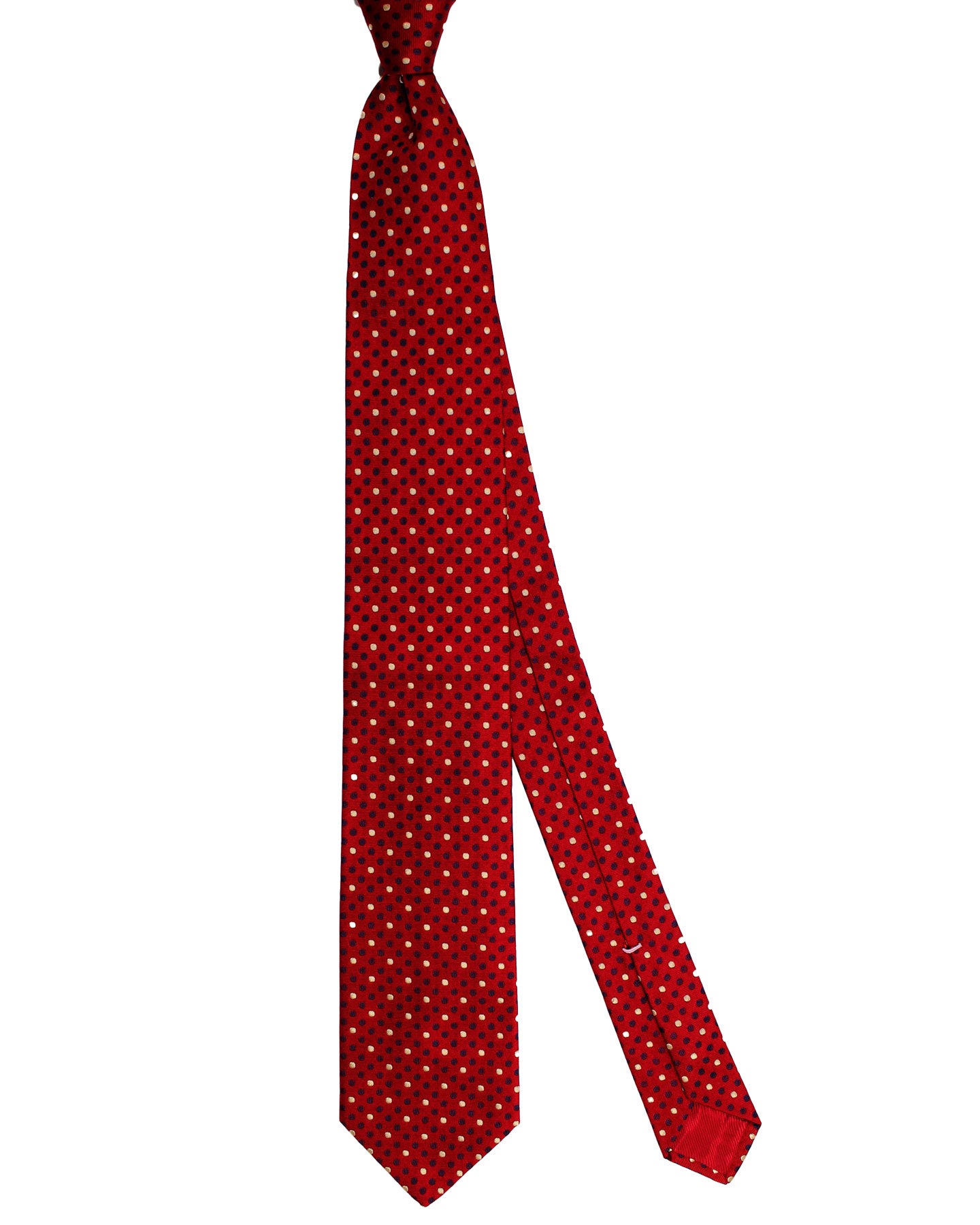 Luigi Borrelli Tie Dark Red Mini Dots
