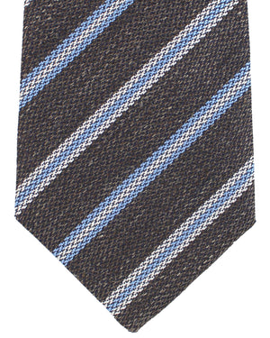 Luigi Borrelli Tie Brown Black Blue Stripes
