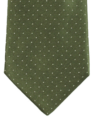 Luigi Borrelli Tie Dark Green Mini Dots