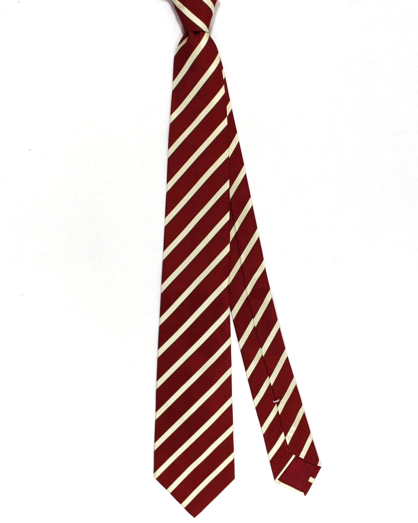 Luigi Borrelli Silk Tie Maroon Stripes